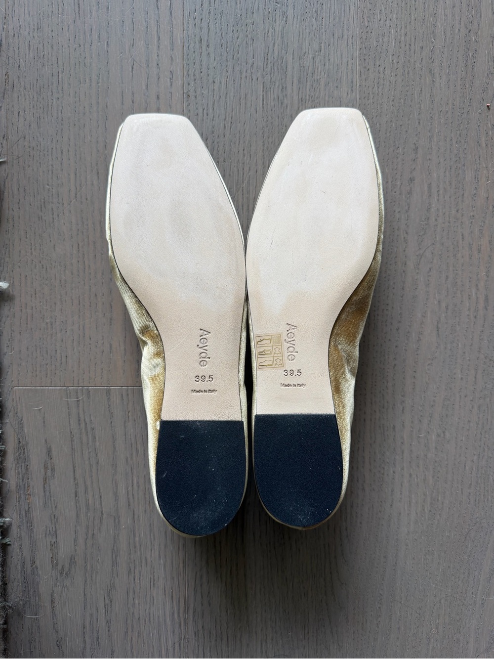 Aeyde Uma Velvet Mary Jane Flats in Mustard Yellow - Picture 6 of 6